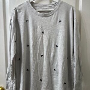 Aerie Gray Floral Long Sleeve Shirt